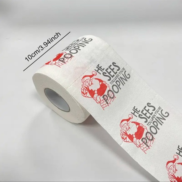 Toilet Paper, Santa, “He Sees You” Toilet Paper Rolls-High-Quality Wood Pulp… - Picture 3 of 6